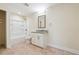 Full bathroom with white tub and shower combo and marble countertop vanity at 7902 West Shore Cir, Riverdale, GA 30296