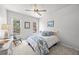 Cozy bedroom with carpet floors, neutral paint, and a ceiling fan at 840 Stonehaven Ln, Alpharetta, GA 30005
