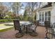 Backyard patio with outdoor seating and a well-maintained lawn at 3290 Winthrop Ne Cir, Marietta, GA 30067