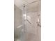 Contemporary glass shower with bench, handrails, and built-in niche at 1800 Clairmont Lk # A427, Decatur, GA 30033