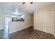 Dining area features wood-look floors, access to kitchen, and a closet at 241 Rockingham Dr, Loganville, GA 30052