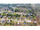 Aerial view of a suburban neighborhood with mature trees, well-manicured lawns, and diverse home styles at 226 Double Gate Ct, Sugar Hill, GA 30518
