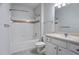 Cozy bathroom with a shower-tub combo, toilet, and a vanity with drawers at 4333 Dunwoody Park # 1211, Atlanta, GA 30338