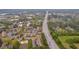 Overhead shot showcases a well-located neighborhood near a major highway and sports facilities at 113 Brittany Ct, Duluth, GA 30096