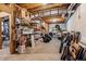 Unfinished basement area with storage shelves and exposed ceiling at 4840 Brent Knoll Ln, Suwanee, GA 30024