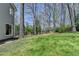 A spacious backyard featuring lush green grass, mature trees, and a well-maintained fence at 910 Brentwood Ave, Lawrenceville, GA 30044