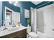 Bathroom with a large vanity and a shower-tub combination at 2013 Rockledge Ne Rd, Atlanta, GA 30324