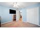 Cozy bedroom with ceiling fan and closet at 4103 Devon Wood Ne Dr, Marietta, GA 30066