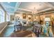 Beautifully decorated living room with a fireplace, chandelier, and plush seating at 1800 Clairmont Lk # 221, Decatur, GA 30033