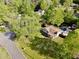 Aerial view of a home featuring a pool and large lawn in a residential neighborhood at 1643 Cumberland Trce, Acworth, GA 30102