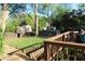 This backyard includes mature trees, fencing and outdoor buildings at 1643 Cumberland Trce, Acworth, GA 30102