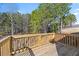 Private back deck offers serene views of surrounding trees, perfect for relaxation and outdoor gatherings at 3205 Tackett Rd, Douglasville, GA 30135