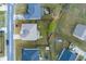 Aerial view of a private backyard with a fenced-in lawn and patio at 3169 Shadystone Way, Loganville, GA 30052