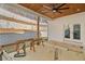 Covered patio overlooking a landscaped backyard with tiered retaining walls at 52 Lake Overlook Dr, White, GA 30184