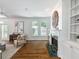 Bright living room with hardwood floors, fireplace, and natural light at 710 Greystone Ne Park, Atlanta, GA 30306