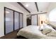 Bedroom with a comfy bed, large closet and a sliding door to the bathroom at 1428 Brook Valley Ne Ln, Atlanta, GA 30324