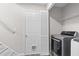 A laundry room with a door to the outside, and a laundry machine at 3540 Owl Brow Ct, Cumming, GA 30028