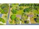Aerial view of the property highlighting the lush landscaping and spacious lots in a quiet neighborhood at 1955 Starr Sw Rd, Conyers, GA 30094