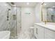 Modern bathroom with a glass enclosed shower and a luxurious soaking tub at 1045 Mcdaniel St, Atlanta, GA 30310