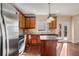 Modern kitchen with stainless steel appliances, granite countertops, and a center island at 2165 Parkview Nw Run, Atlanta, GA 30318