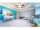 Cozy bedroom with blue accent wall, with fox-themed decor and soft, plush carpet at 4621 Wehunt Commons Se Dr # 7, Smyrna, GA 30082