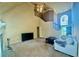 Bright living room with high ceilings, a fireplace, and comfortable seating at 560 Hunt River Way, Suwanee, GA 30024
