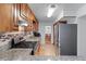 Modern kitchen with stainless steel appliances, granite countertops, and tiled backsplash at 2350 Powers Ferry Se Dr, Marietta, GA 30067