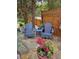 Relaxing backyard seating area with Adirondack chairs and colorful flower pots at 1239 Bonshaw Trl, Marietta, GA 30064
