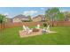 Backyard fire pit with brick surround and seating, perfect for outdoor entertaining at 5085 Mundy Dr, Cumming, GA 30028