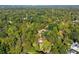 Overhead view of the house surrounded by dense, mature trees at 8 W Andrews Nw Dr, Atlanta, GA 30305