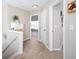 Carpeted hallway leads to a room with great light, and a decorative plant on the landing at 1037 Dunedin Trl, Woodstock, GA 30188