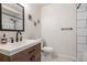 Stylish bathroom with modern fixtures, tile shower, and updated vanity at 2189 Gordon Se Cir, Smyrna, GA 30080
