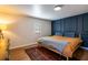 Comfortable bedroom featuring a decorative blue accent wall and a beautiful rug, perfect for relaxation at 2189 Gordon Se Cir, Smyrna, GA 30080