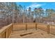 Cozy wooden deck perfect for entertaining or relaxing outdoors with a view of the surrounding trees at 4444 Sullivan Rd, Powder Springs, GA 30127
