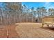 Spacious backyard featuring a new construction home with a wooden deck and a serene wooded backdrop at 4444 Sullivan Rd, Powder Springs, GA 30127
