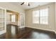 Home office or study with french doors, recessed lights, hardwood flooring, and lots of natural light at 245 Astoria Way, Mcdonough, GA 30253