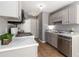 Contemporary kitchen equipped with modern appliances and ample counter space at 261 Silver Ridge Dr, Dallas, GA 30157