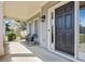 Inviting front porch featuring a dark front door, seating and stylish lighting at 8450 Sundial Ct, Johns Creek, GA 30024