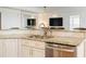 Kitchen featuring granite countertops, stainless appliances, tile backsplash, and modern sink at 195 14Th Ne St # Ph206, Atlanta, GA 30309