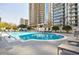 Beautiful outdoor pool area with lounge chairs and a view of the surrounding high-rise buildings at 195 14Th Ne St # Ph206, Atlanta, GA 30309