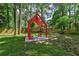 Backyard with a modern gazebo and chairs, creating a serene outdoor living space at 3348 Lynnray Dr, Atlanta, GA 30340