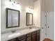 Bathroom with double vanity, granite countertops, undermount sinks and modern fixtures at 20 Saddle Wood Dr, Dallas, GA 30157
