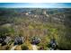 Aerial view shows a luxurious home among lush greenery and neighboring houses at 2275 Barrett Dr, Cumming, GA 30040