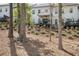 Spacious backyard with a covered patio, surrounded by lush greenery and mature trees at 306 Atley Pl, Alpharetta, GA 30009