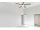 Bedroom with new paint, ceiling fan and new flooring at 508 Sutters Mill Rd, Stone Mountain, GA 30087