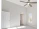 Bedroom with ceiling fan and new paint at 508 Sutters Mill Rd, Stone Mountain, GA 30087