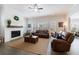 Comfortable living room with a fireplace, hardwood floors, and ample seating at 4405 Croftshire Pl, Cumming, GA 30040