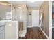Bathroom featuring a walk-in shower and neutral color scheme at 7937 Habanera Ln, Lithonia, GA 30058