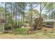 A lush backyard featuring a playhouse, a trampoline, and a shed, perfect for outdoor enjoyment at 4520 Jackybell Trl, Decatur, GA 30034