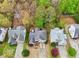Aerial view of a well-maintained home surrounded by lush trees showcasing its setting within a peaceful residential neighborhood at 4829 Thicket Nw Path, Acworth, GA 30102